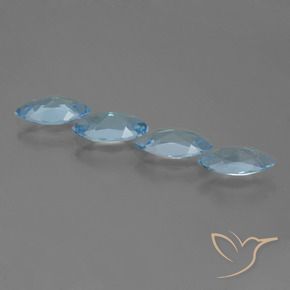Pedras preciosas de Topázio Céu azul natural de 4.57 ct, Marquesa, VVS-VS