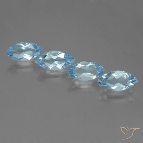 4.90ctw Natural Azul Suíço Topázio, Marquesa, VVS-VS