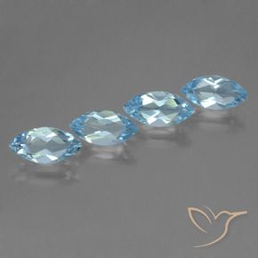 Pedras preciosas de Topázio Azul Suíço natural de 4.90 ct, Marquesa, VVS-VS