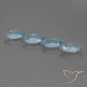 Pedras preciosas de Topázio Azul Suíço natural de 4.90 ct, Marquesa, VVS-VS