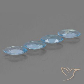 Pedras preciosas de Topázio Azul Suíço natural de 4.05 ct, Marquesa, VVS-VS