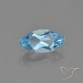 Topázio Céu azul Natural 1.34ct, Marquesa, VVS-VS