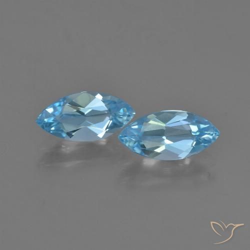 2.45ctw Natural Céu azul Topázio, Marquesa, VVS-VS