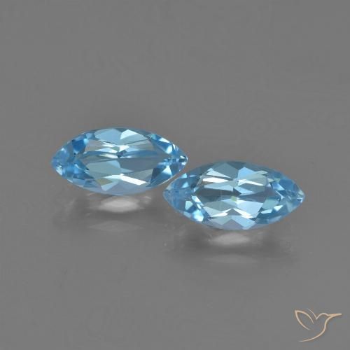 2.41ctw Natural Azul Suíço Topázio, Marquesa, VVS-VS