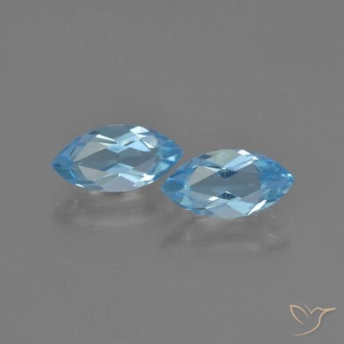 2.41ctw Natural Azul Suíço Topázio, Marquesa, VVS-VS