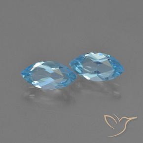 Pedras preciosas de Topázio Azul Suíço natural de 2.41 ct, Marquesa, VVS-VS