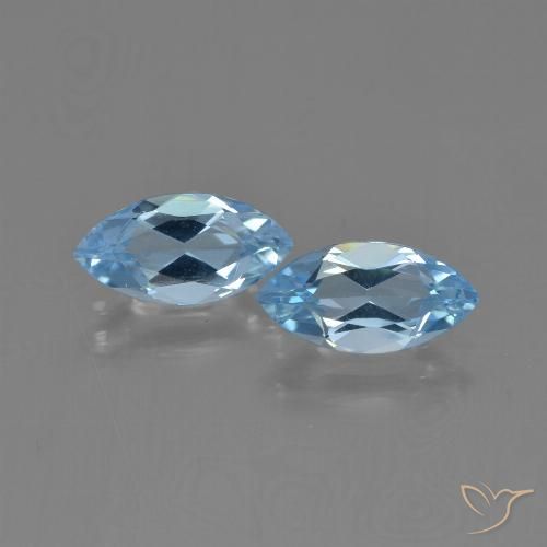 2.61ctw Natural Céu azul Topázio, Marquesa, VVS-VS