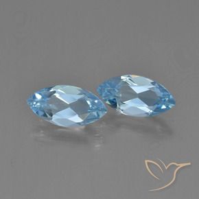 Pedras preciosas de Topázio Céu azul natural de 2.61 ct, Marquesa, VVS-VS