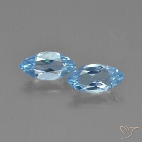 2.44ctw Natural Céu azul Topázio, Marquesa, VVS-VS