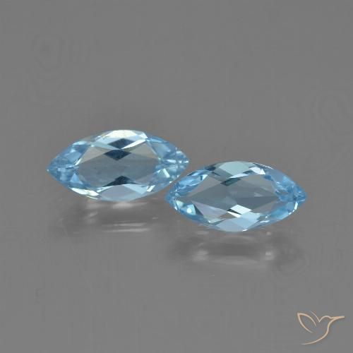 2.25ctw Natural Céu azul Topázio, Marquesa, VVS-VS