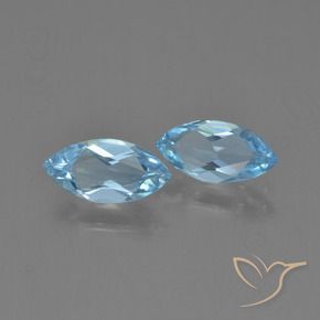 Pedras preciosas de Topázio Céu azul natural de 2.25 ct, Marquesa, VVS-VS