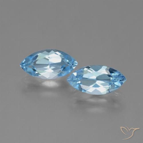2.71ctw Natural Azul Suíço Topázio, Marquesa, VVS-VS