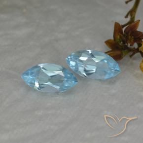 Pedras preciosas de Topázio Azul Suíço natural de 2.22 ct, Marquesa, VVS-VS