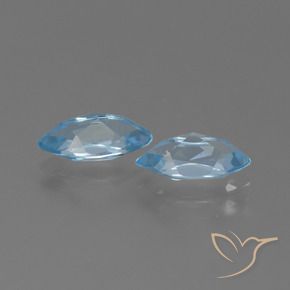 Pedras preciosas de Topázio Céu azul natural de 2.71 ct, Marquesa, VVS-VS