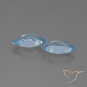 Pedras preciosas de Topázio Céu azul natural de 2.49 ct, Marquesa, VVS-VS