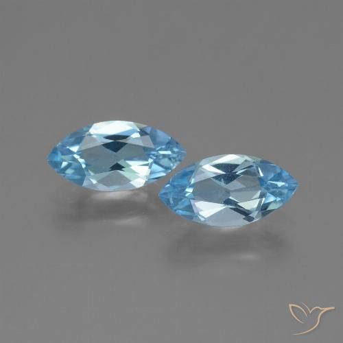 2.55ctw Natural Céu azul Topázio, Marquesa, VVS-VS