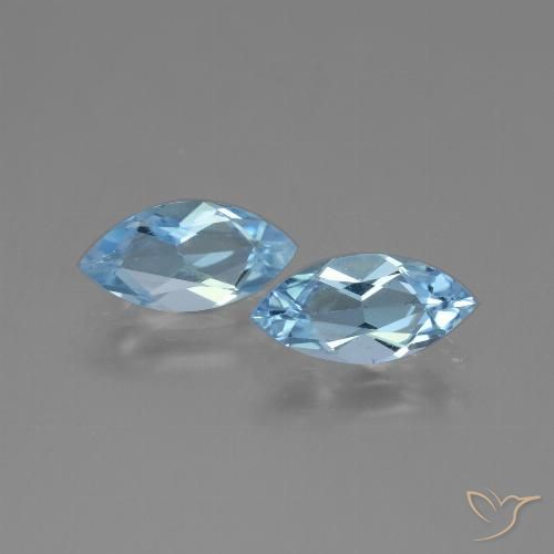 2.12ctw Natural Céu azul Topázio, Marquesa, VVS-VS