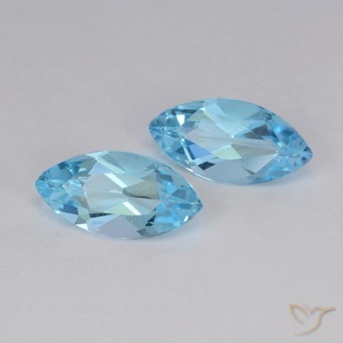 Pedras preciosas de Topázio Céu azul natural de 2.51 ct, Marquesa, VVS-VS