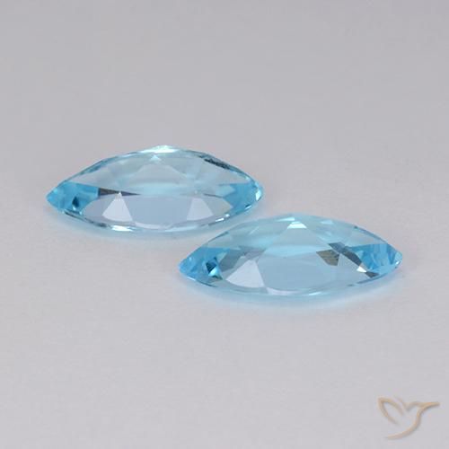 Pedras preciosas de Topázio Céu azul natural de 2.51 ct, Marquesa, VVS-VS