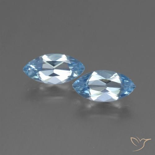 2.52ctw Natural Céu azul Topázio, Marquesa, VVS-VS