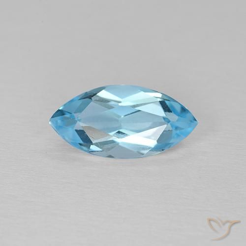 1.38ct Natural Céu azul Topázio, Marquesa, VVS-VS