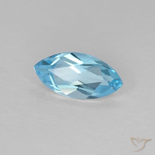 Topázio Céu azul Natural 1.38ct, Marquesa, VVS-VS