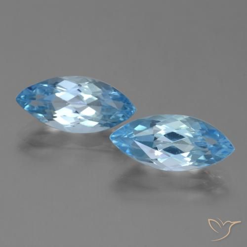 7.51ctw Natural Azul Suíço Topázio, Marquesa, VVS
