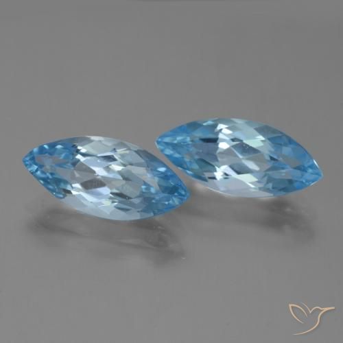 Pedras preciosas de Topázio Azul Suíço natural de 7.51 ct, Marquesa, VVS