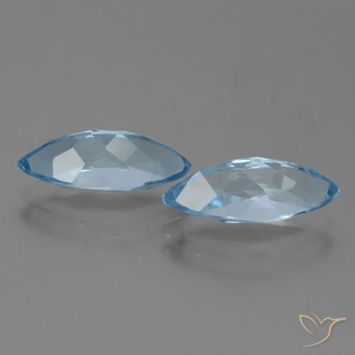 Pedras preciosas de Topázio Azul Suíço natural de 7.51 ct, Marquesa, VVS