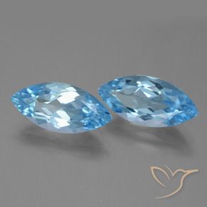 Pedras preciosas de Topázio Céu azul natural de 7.36 ct, Marquesa, VVS