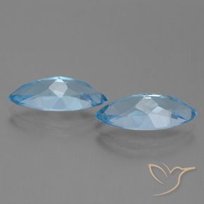 Pedras preciosas de Topázio Céu azul natural de 7.36 ct, Marquesa, VVS