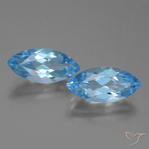 7.54ctw Natural Azul Suíço Topázio, Marquesa, VVS
