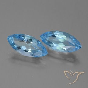 Pedras preciosas de Topázio Azul Suíço natural de 7.54 ct, Marquesa, VVS