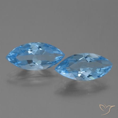 7.07ctw Natural Azul Suíço Topázio, Marquesa, VVS