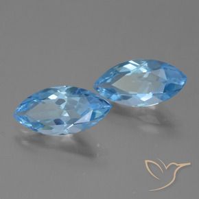 Pedras preciosas de Topázio Azul Suíço natural de 7.07 ct, Marquesa, VVS