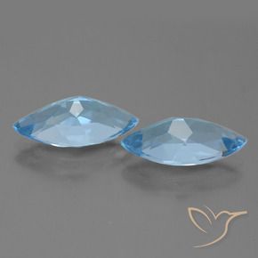 Pedras preciosas de Topázio Azul Suíço natural de 7.07 ct, Marquesa, VVS