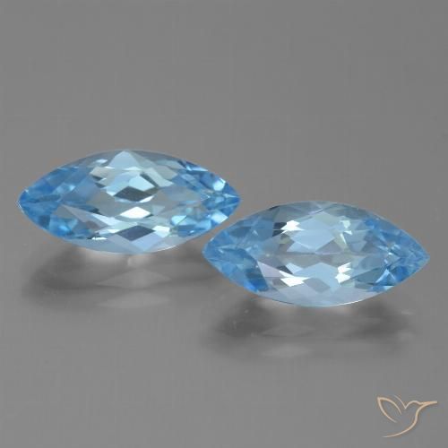 7.40ctw Natural Céu azul Topázio, Marquesa, VVS
