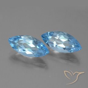 Pedras preciosas de Topázio Céu azul natural de 7.40 ct, Marquesa, VVS