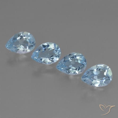 3.51ctw Natural Céu azul Topázio, Formato de pêra, VVS-VS