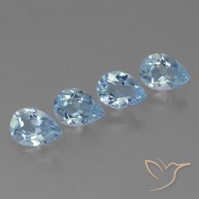 Pedras preciosas de Topázio Céu azul natural de 3.51 ct, Formato de pêra, VVS-VS