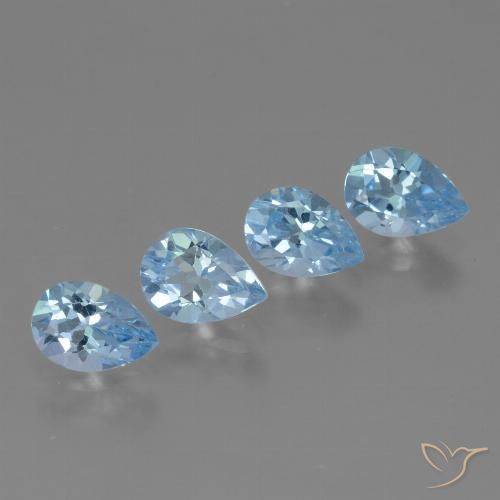 3.33ctw Natural Céu azul Topázio, Formato de pêra, VVS-VS