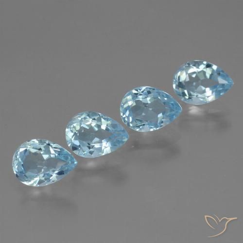 3.59ctw Natural Céu azul Topázio, Formato de pêra, VVS-VS