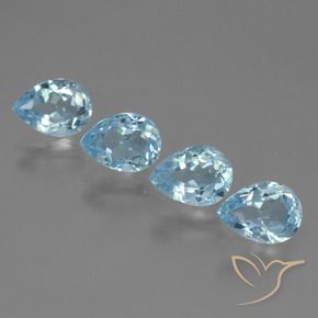 Pedras preciosas de Topázio Céu azul natural de 3.59 ct, Formato de pêra, VVS-VS