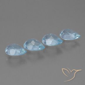 Pedras preciosas de Topázio Céu azul natural de 3.59 ct, Formato de pêra, VVS-VS