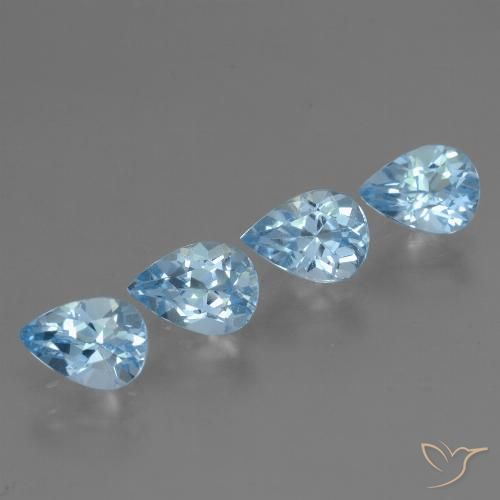 3.41ctw Natural Azul Suíço Topázio, Formato de pêra, VVS-VS