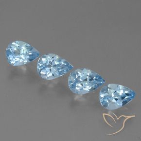 Pedras preciosas de Topázio Azul Suíço natural de 3.41 ct, Formato de pêra, VVS-VS