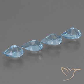 Pedras preciosas de Topázio Azul Suíço natural de 3.41 ct, Formato de pêra, VVS-VS