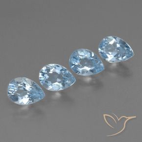 Pedras preciosas de Topázio Céu azul natural de 3.31 ct, Formato de pêra, VVS-VS