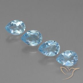 Pedras preciosas de Topázio Azul Suíço natural de 3.35 ct, Formato de pêra, VVS-VS