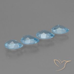 Pedras preciosas de Topázio Azul Suíço natural de 3.35 ct, Formato de pêra, VVS-VS